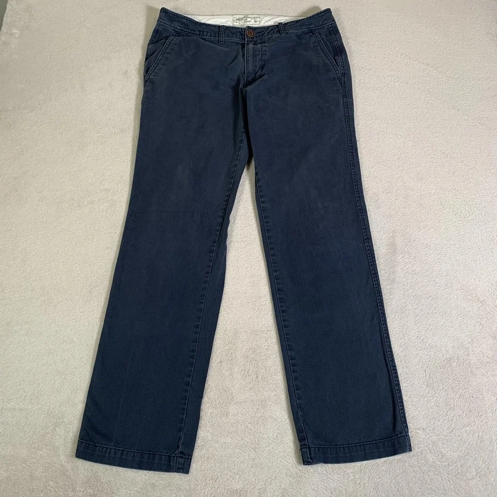 Abercrombie & Fitch Pants Mens 31x30 (Tag 31x32) Blue Chino Cotton Y2K Low Rise